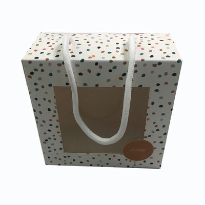 350 Gramm beschichtetes Papier, umgekehrter Tuck, faltbares, klappbares Fenster, Brieftasche, Verpackungskiste mit Seilgriff