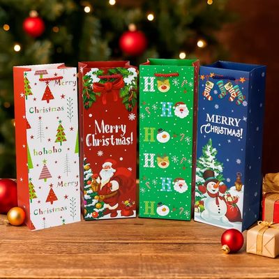 Personalisierte kleine personalisierte Weihnachts-Papier-Luxus-Einkaufstasche mit Schleifenband