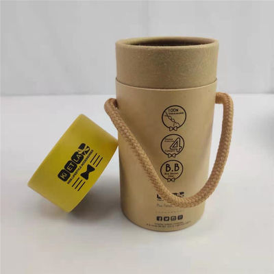 Rundes Handwerk Papier Zylinder Verpackung Recycling Kartonröhre Geschenkbox mit Griff