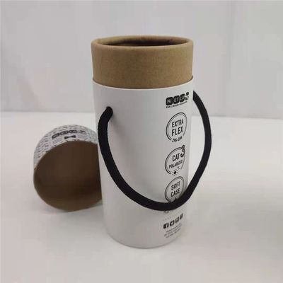 Rundes Handwerk Papier Zylinder Verpackung Recycling Kartonröhre Geschenkbox mit Griff