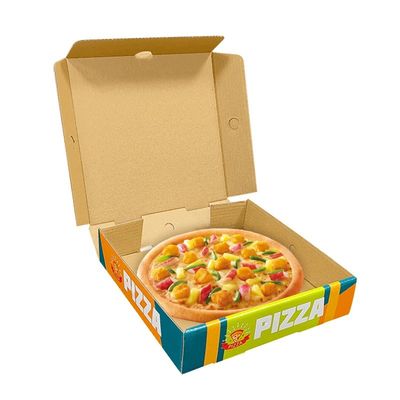 Custom Logo Printing Weiße Wellpappe Pizza Verpackung Klapppapier Karton für Lebensmittel