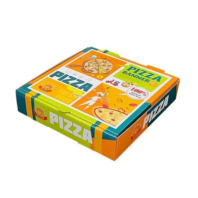 Custom Logo Printing Weiße Wellpappe Pizza Verpackung Klapppapier Karton für Lebensmittel