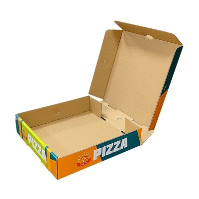 Custom Logo Printing Weiße Wellpappe Pizza Verpackung Klapppapier Karton für Lebensmittel