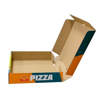 Custom Logo Printing Weiße Wellpappe Pizza Verpackung Klapppapier Karton für Lebensmittel