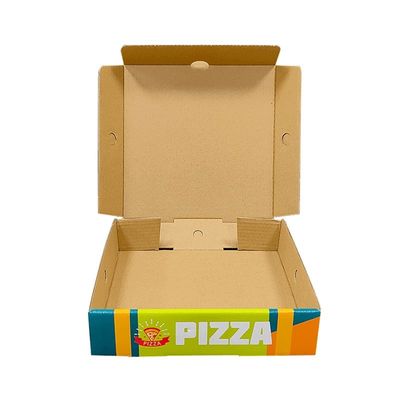 Custom Logo Printing Weiße Wellpappe Pizza Verpackung Klapppapier Karton für Lebensmittel