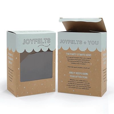 Braunes Kraftpapier Tuck End Box Verpackung mit durchsichtigen PVC-Fensterordner