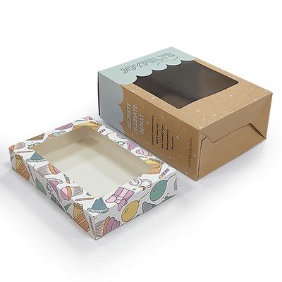Braunes Kraftpapier Tuck End Box Verpackung mit durchsichtigen PVC-Fensterordner
