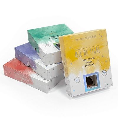 Maßgeschneiderte starre Geschenkbox für Kristallglaszubehör Holographische Wirkung und Fenster auf Deckel