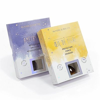 Maßgeschneiderte starre Geschenkbox für Kristallglaszubehör Holographische Wirkung und Fenster auf Deckel