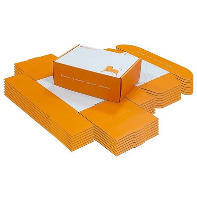 Orange Pet Food Paper Mailer Box Verpackung Öko-freundliche Hundebox Folder