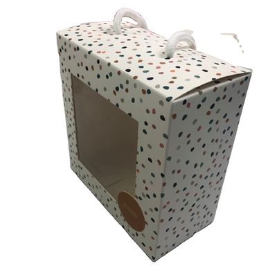350 Gramm beschichtetes Papier, umgekehrter Tuck, faltbares, klappbares Fenster, Brieftasche, Verpackungskiste mit Seilgriff