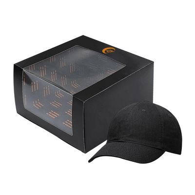 Luxuriöses Logo Baseball-Hutboxen Verpackung Baseball-Fensterpapier Klappgeschenk