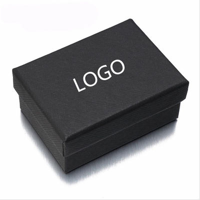 Kleine schwarze Geschenkverpackung Box starre Ring Tag Manschettenlink Geschenkbox