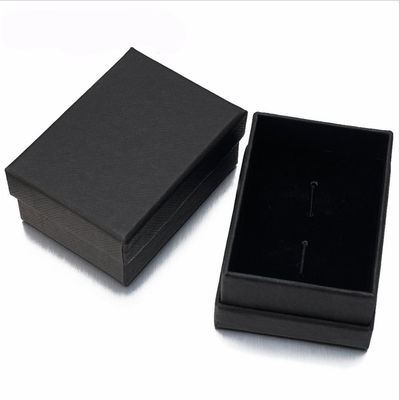 Kleine schwarze Geschenkverpackung Box starre Ring Tag Manschettenlink Geschenkbox