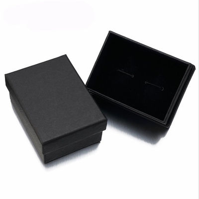 Kleine schwarze Geschenkverpackung Box starre Ring Tag Manschettenlink Geschenkbox