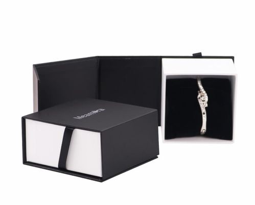 Kleine schicke Papier-Hochzeitsring-Halter-Box Schmuckstücke starre Kartonbox mit Klappdeckel