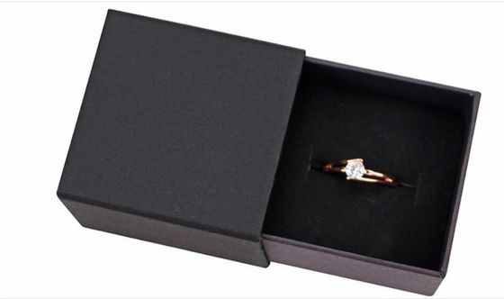Kleine schicke Papier-Hochzeitsring-Halter-Box Schmuckstücke starre Kartonbox mit Klappdeckel