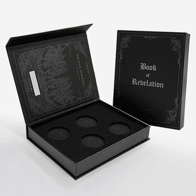 Magnetisch geschlossene Karton-Displaybox Münzverpackung Hohl Fälschung Buch-Stil-Box