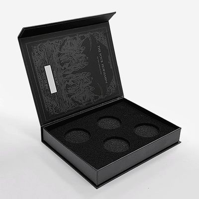 Magnetisch geschlossene Karton-Displaybox Münzverpackung Hohl Fälschung Buch-Stil-Box
