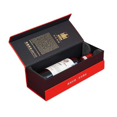 Starrmagnetisch geschlossene Karton-Displaybox Champagner Whisky Weinflasche Verpackungskiste
