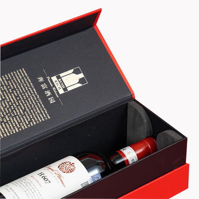 Starrmagnetisch geschlossene Karton-Displaybox Champagner Whisky Weinflasche Verpackungskiste