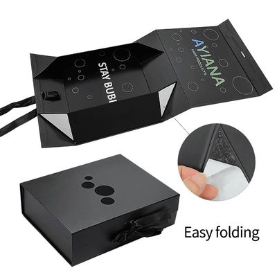 Rechteckige Luxus schwarze Magnetgeschenkbox mit Karton Liner Custom Printing Logo