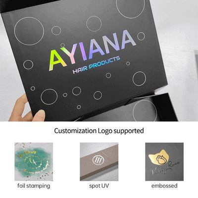 Rechteckige Luxus schwarze Magnetgeschenkbox mit Karton Liner Custom Printing Logo