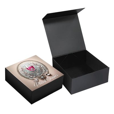 CMYK oder Pantone Custom Luxus Schwarz Groß Klappbare Bankett Glas Getränke Geschirr Tischgeschirr Magnet Verpackung Geschenkbox