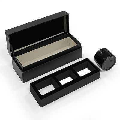 Papier Clamshell Flip Top Candle Box Verpackung für Luxus Set Drei Kerzen Geschenk Handwerk