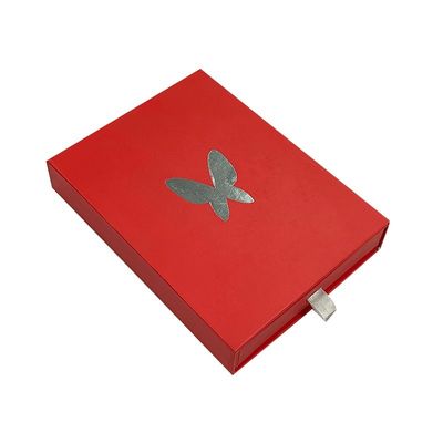 Graue Platte Logo anpassen Schieberegler Papier Schachtel Geschenkpackung Schachtel mit Silberfolie