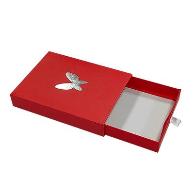 Graue Platte Logo anpassen Schieberegler Papier Schachtel Geschenkpackung Schachtel mit Silberfolie