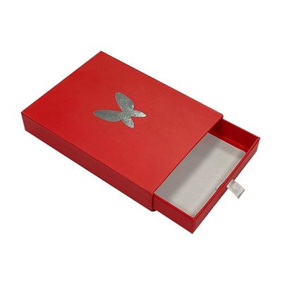 Graue Platte Logo anpassen Schieberegler Papier Schachtel Geschenkpackung Schachtel mit Silberfolie