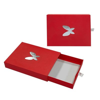 Graue Platte Logo anpassen Schieberegler Papier Schachtel Geschenkpackung Schachtel mit Silberfolie