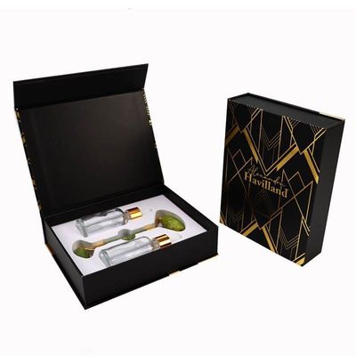 Buchflapbox Custom Logo gedruckte magnetische starre Box für Guasha Jade Gua Sha Roller Tool