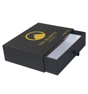 Recycelbare schwarze Schubladenverpackungsbox schwarze Kraftpapier Geschenkboxen individuell