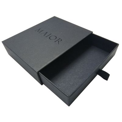 Schmuck ausziehbare Schachtel Verpackung schwarze Papierkiste mit Schubladen und Goldstempel Logo