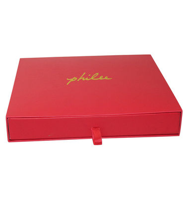 Hot Stamping Goldfolie Papier Schiebebox Rot kundenspezifische Kartonverpackungskiste