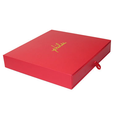 Hot Stamping Goldfolie Papier Schiebebox Rot kundenspezifische Kartonverpackungskiste