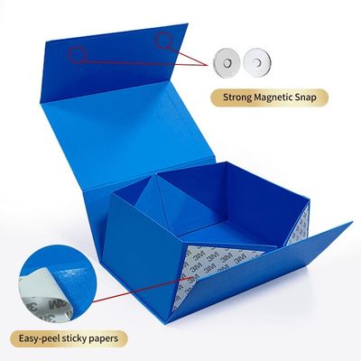 Luxus-Rigid Box für kundenspezifische Kleidung mit Goldfolie und blauem Magnetverschluss