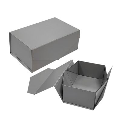 Maßgeschneiderte Bestellung Maßgeschneiderte Farbe Graue Klappkartonpapierbox mit Magnetdeckel
