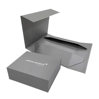 Maßgeschneiderte Bestellung Maßgeschneiderte Farbe Graue Klappkartonpapierbox mit Magnetdeckel