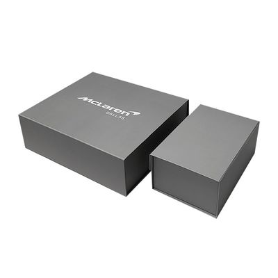 Maßgeschneiderte Bestellung Maßgeschneiderte Farbe Graue Klappkartonpapierbox mit Magnetdeckel