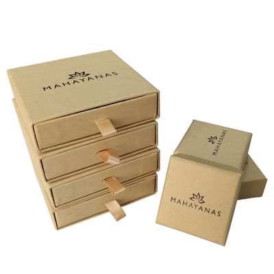 Schmuck-Slide offene Geschenkboxen Öko-freundliche recycelte Braune Kraftpapierboxen