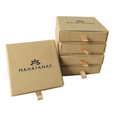 Schmuck-Slide offene Geschenkboxen Öko-freundliche recycelte Braune Kraftpapierboxen