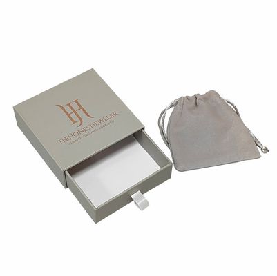 Recycling-Rigid Drawer Verpackungskiste schwarze Schiebe aus Schmuckschachtel mit Tasche und Tasche