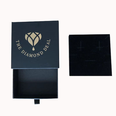 Maßgeschneiderte Bestellung Schwarze exquisite Schmuckschachtel für Ohrringe Halskette und Armband Anzeige