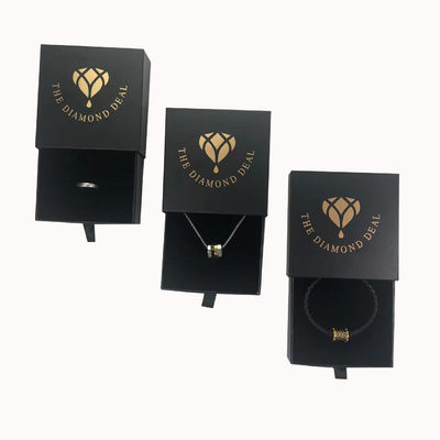 Maßgeschneiderte Bestellung Schwarze exquisite Schmuckschachtel für Ohrringe Halskette und Armband Anzeige