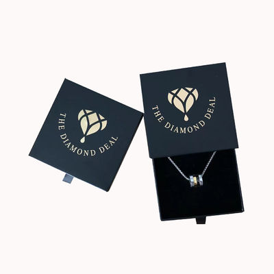Maßgeschneiderte Bestellung Schwarze exquisite Schmuckschachtel für Ohrringe Halskette und Armband Anzeige