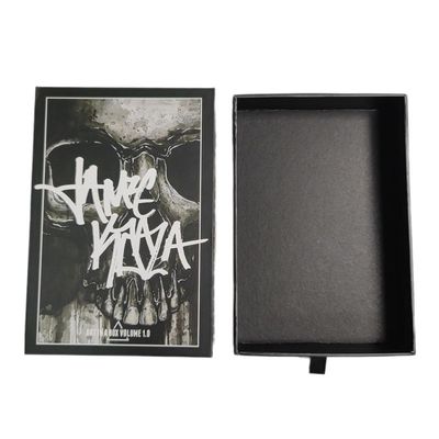 Custom Logo Schädel Knochen Schublade Schieberegler Schwarz 4x6 Druck Postkarte Verpackung Geschenkbox