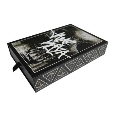 Custom Logo Schädel Knochen Schublade Schieberegler Schwarz 4x6 Druck Postkarte Verpackung Geschenkbox